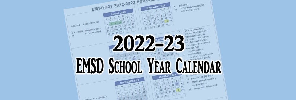 2022-23 school year calendar graphic
