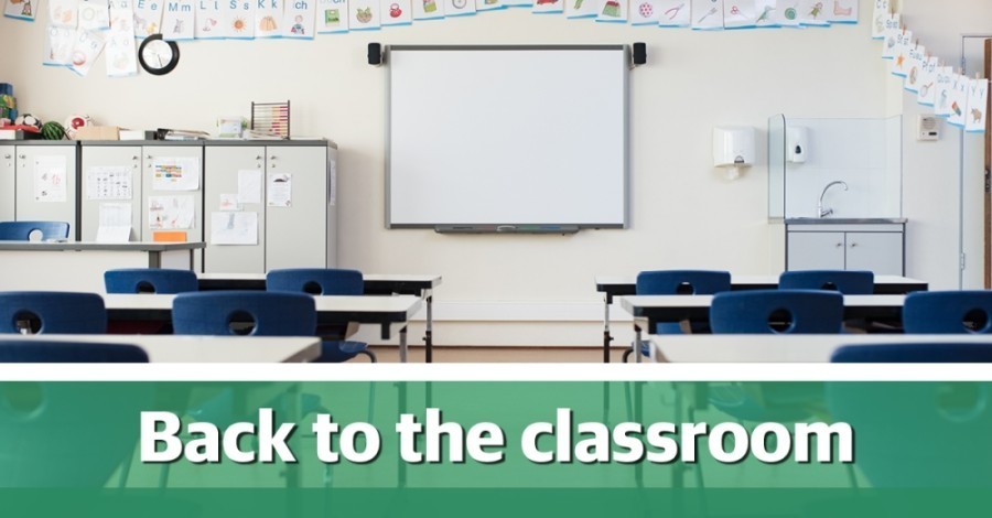 back to the classroom graphic