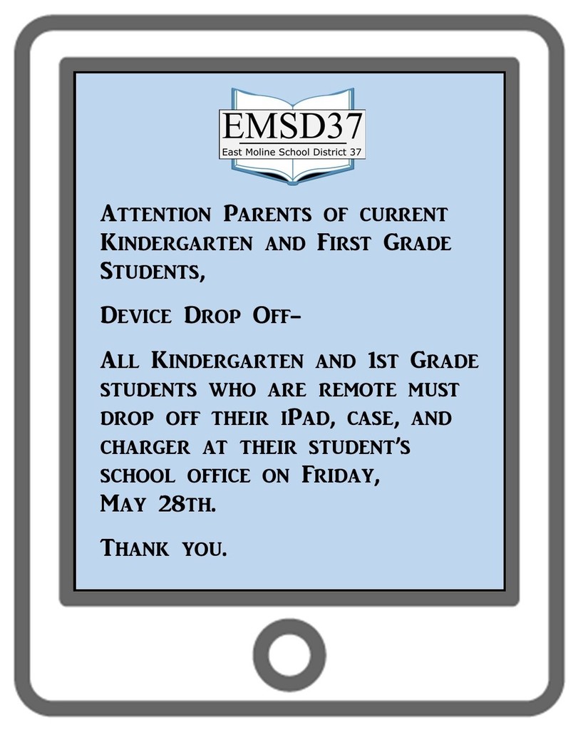 Kinder - 1st grade device drop off graphic