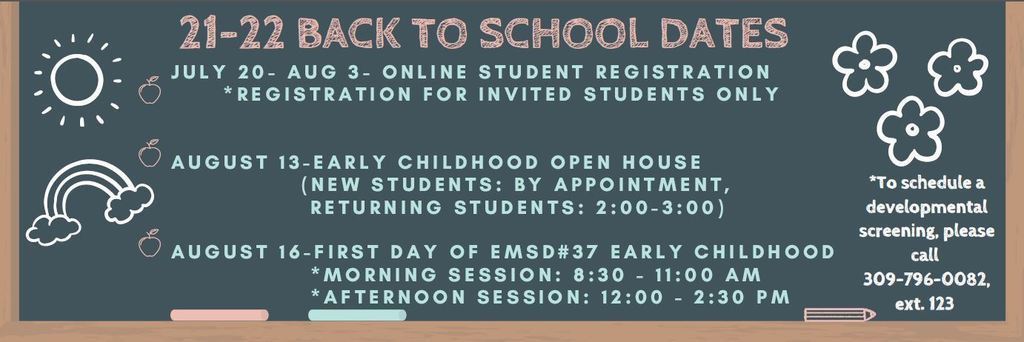 early childhood back to school dates