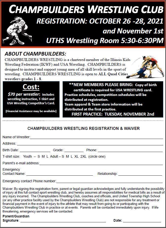 Champbuilders Wrestling Club flyer