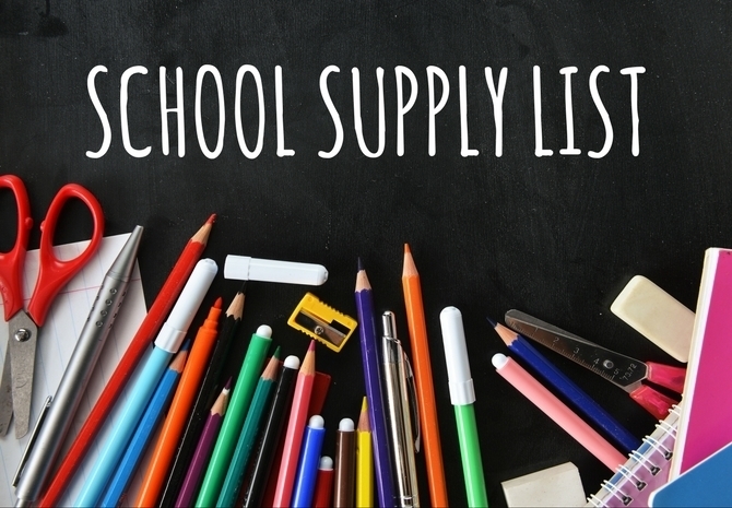 school supply list graphic
