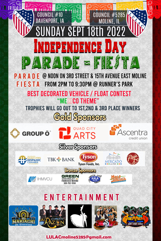 Mexican Independence Day Parade & Fiesta flyer