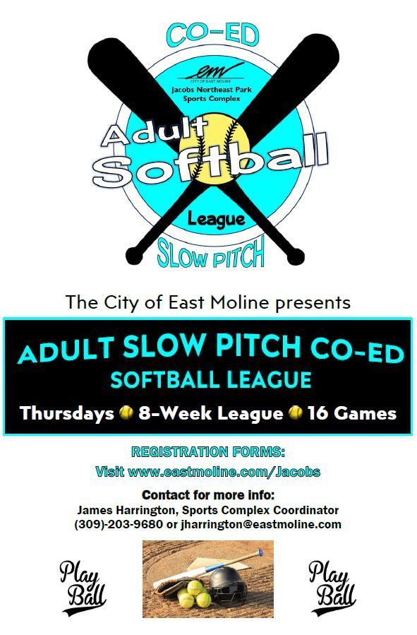 adult softball league flyer
