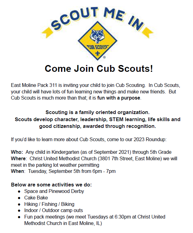 cub scouts flyer