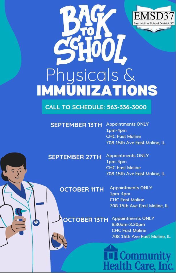 physicals/immunizations flyer